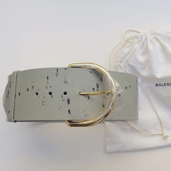 BALENCIAGA Oversized Linoleum Leather Waist Belt - Picture 2 of 5